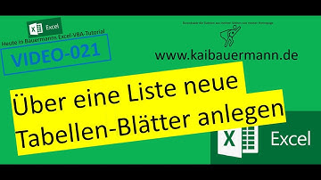 Video-021-Über eine Liste viele neue Blätter anlegen .xlsm / excel / vba