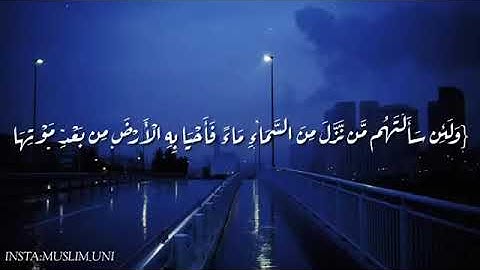 (وَلَئِن ْسَأَلْتَهَمْ مَّنْ نَّزَّلَ مِنَ اَلَّسّمَاَءِ مَاَءً……) 💕💦القارئ عبدالرحمن مسعد