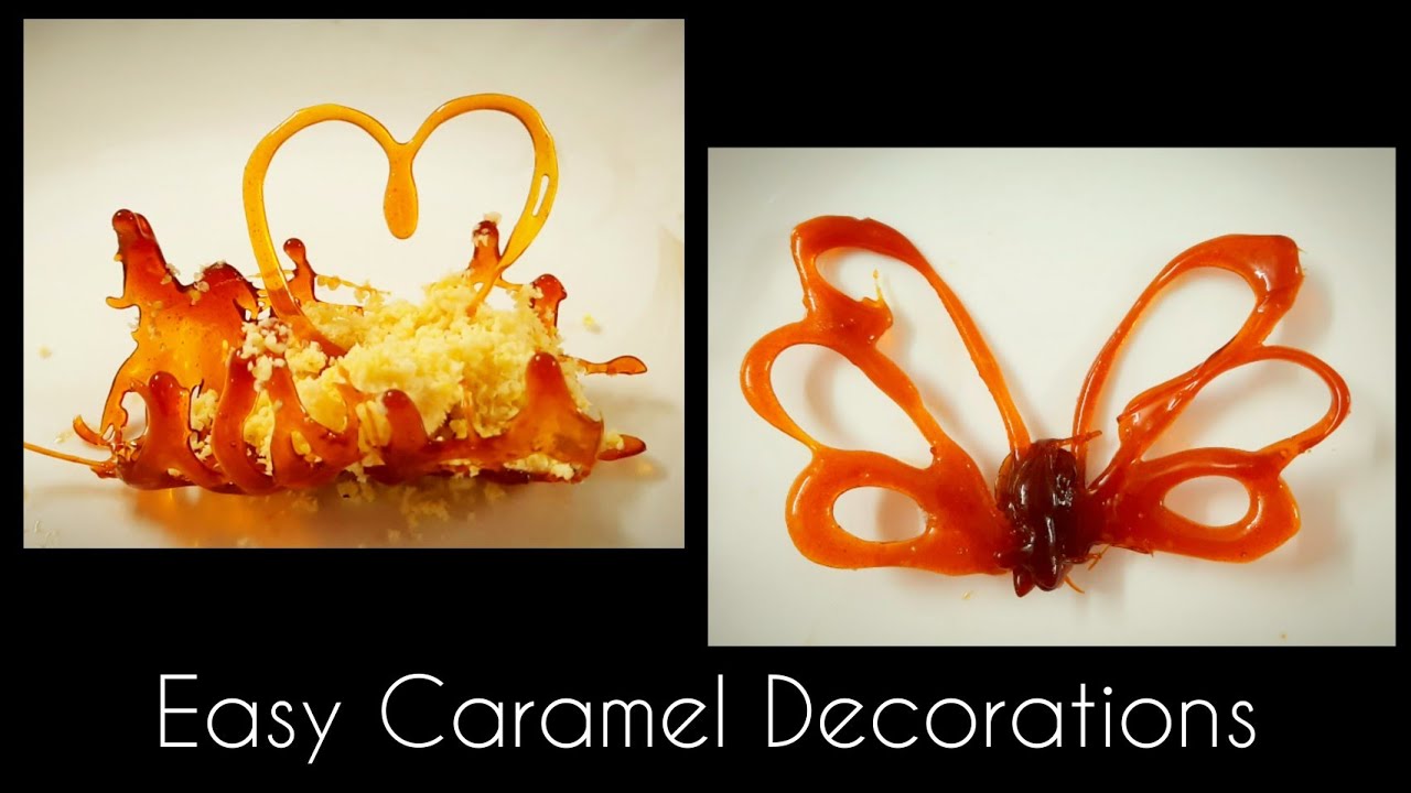 Easy Caramel Decorations ll Spun Sugar ll Sugar Garnish YouTube