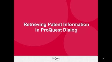 Patent Research Basics on ProQuest Dialog for Law Firms