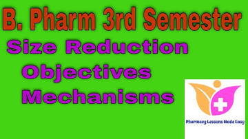 Objectives of Size Reduction Mechanisms & Laws governing size reduction_English