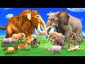 Woolly mammoth vs elephant fight prehistoric mammals vs modern mammals animal revolt battle