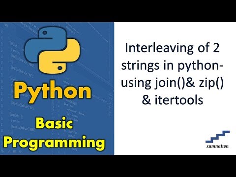 Interleaving of 2 strings in python-using join()& zip() & itertools