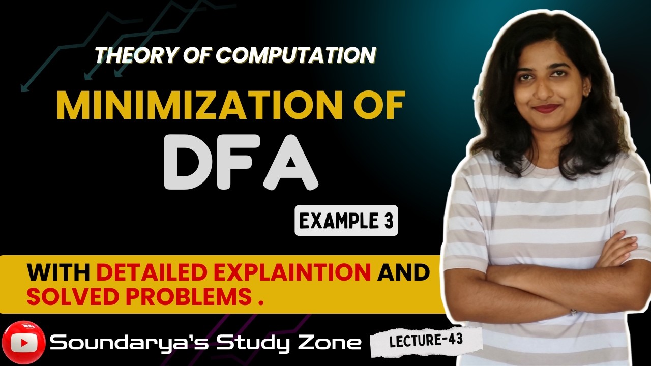 DFA Minimization | Example 3 | Table Filling Method Step by Step | TOC ...