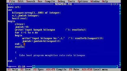 6.2 Free Pascal Tutorial - Array 1 Dimensi (Menghitung rata-rata)