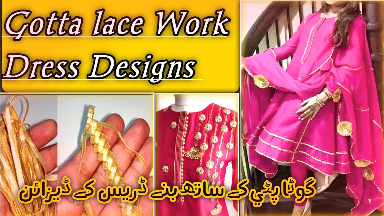 Gota work lace designs||Gotta work Dress Ideas||gotta Work laces stitch designs 