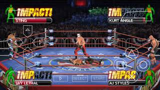 TNA IMPACT PPSSPP STING JAY LETHAL VS KURT ANGLE AJ STYLE  TAG TEAM screenshot 1