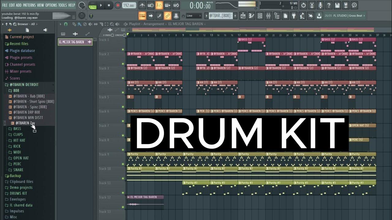 (FREE) DRUM KIT DETROIT + MIDI KIT + BEAT TUTORIAL + FLP ( GRATIS , LINK DIRECTO) DETROIT YouTube