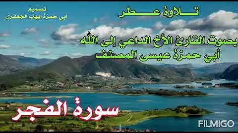 تلاوة  من سورة   الفجر  بصوت  القارئ  أبي حمزة عيسى المصنف حفظه الله