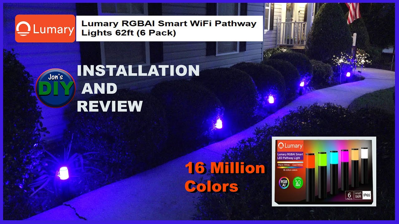 Lumary Remote Controlled Pathway Lights Installation and Review.  (Jon's DIY)
