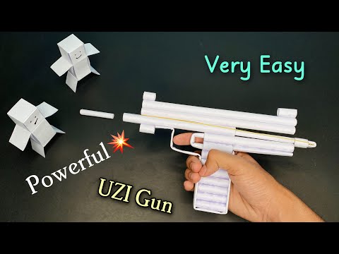 Making A Powerful PAPER GUN UZI that shoots paper bullets |How to make a Paper Gun |Ashraful Crafts