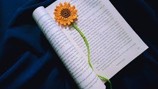 Easy Way to Crochet Sunflower Bookmark | Crochet Bookmark