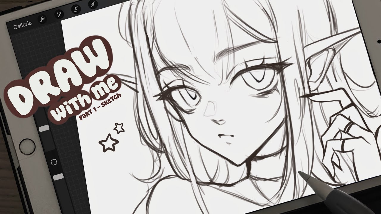 sketch with me ♡ procreate [chill ambience] - YouTube