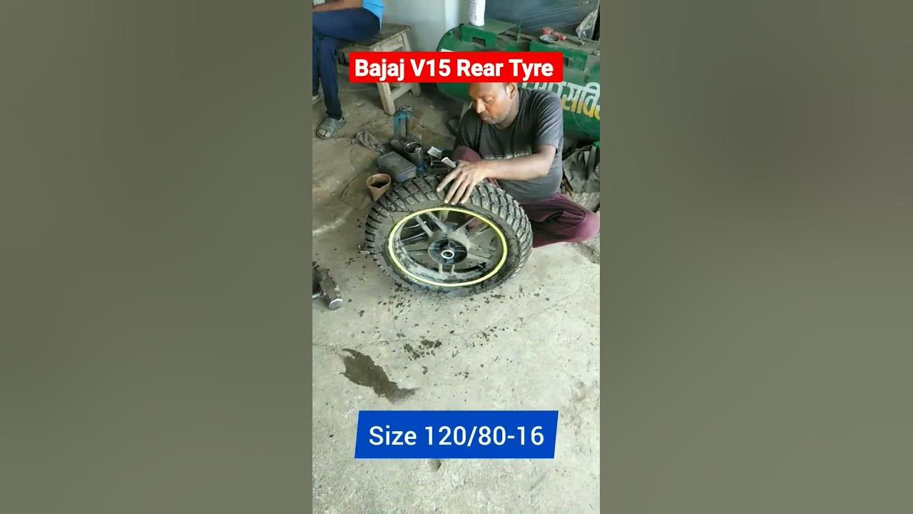 bajaj-v15-rear-tyre-change-l-tvs-jumbo-tyre-l-mayur-sharma-riding-l