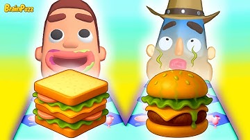 Sandwich Runner 🥪 VS Burger Master 🍔 PART 5 - SpeedRun All Level Gameplay Walkthrough iOS Android 