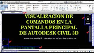 VISUALIZACION DE COMANDOS EN LA PANTALLA PRINCIPAL DE AUTODESK CIVIL 3D