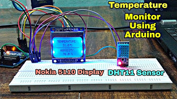 Temperature 🌡️Monitor Using Arduino Uno ||Nokia 5110 Display ||DHT11 Sensor.