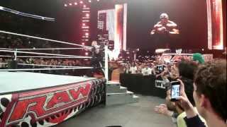 RAW 04/02/12 - Brock Lesnar Comeback - Holy Shit Chants - first row - WWE