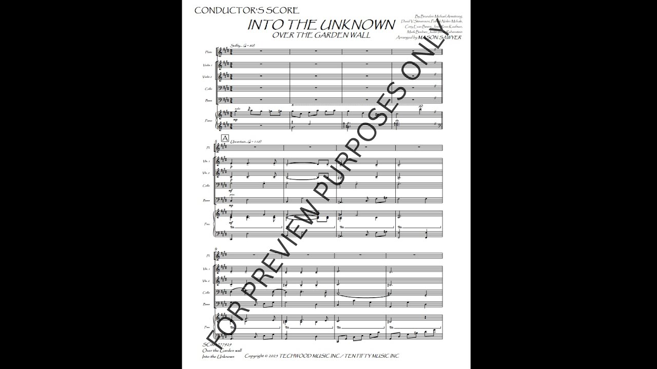 Into the Unknown - Over the Garden Wall arranged by Mason Sawyer