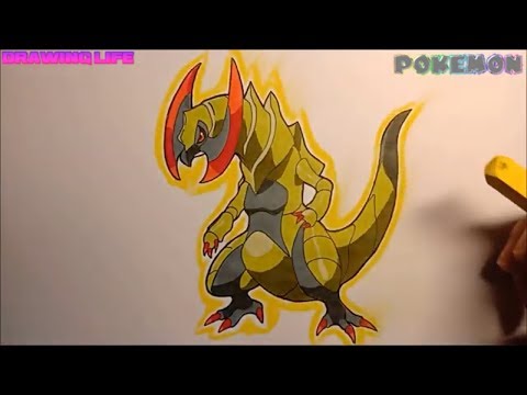 Video cách vẽ Haxorus pokemon hệ rồng-how to draw pokemon - youtube