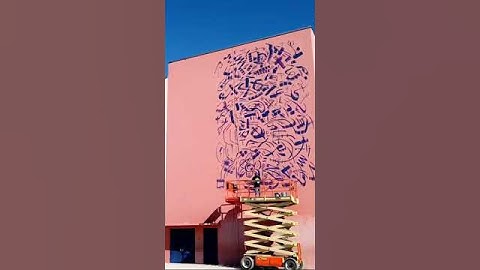 Doodle Grid for my biggest mural! #shorts #art #painting