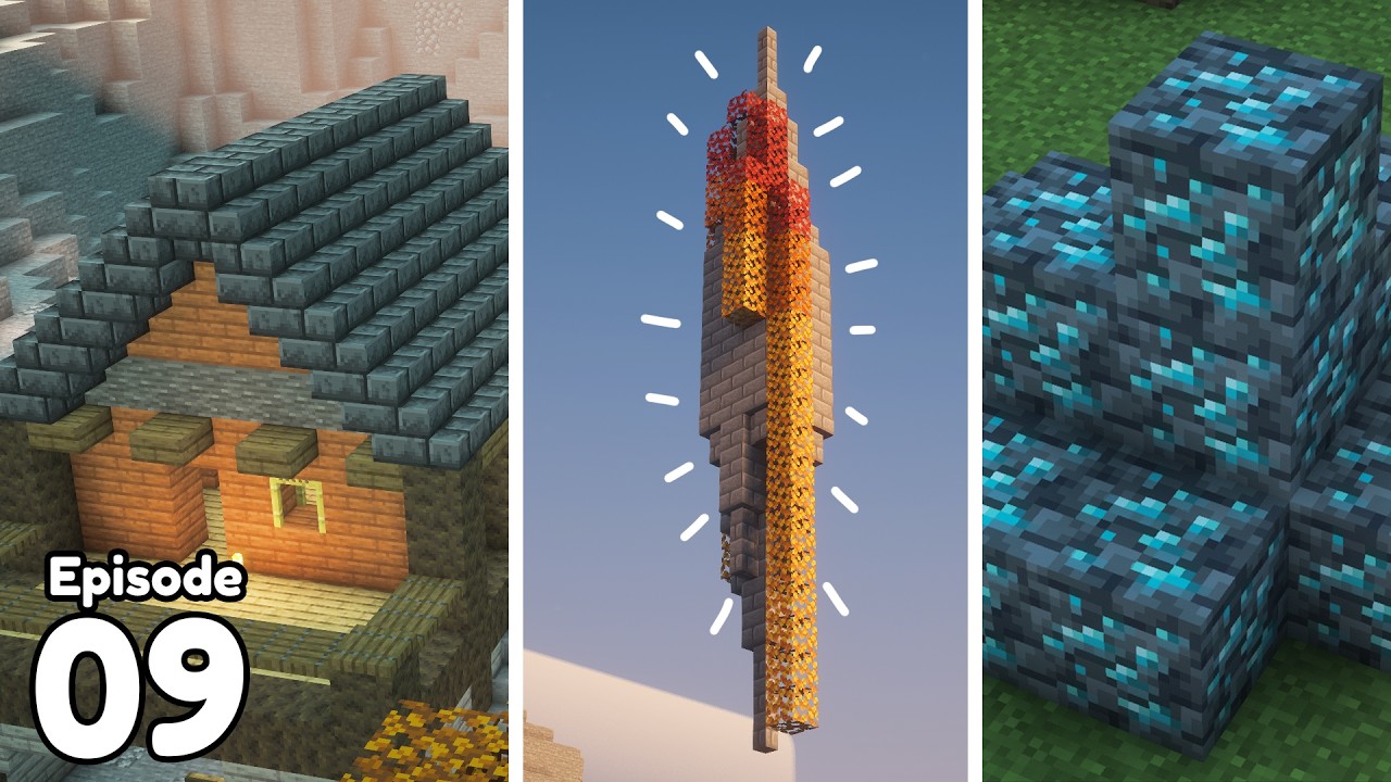 Waystones, Diamonds and our first build! | Ep.9 Minecraft Forever world