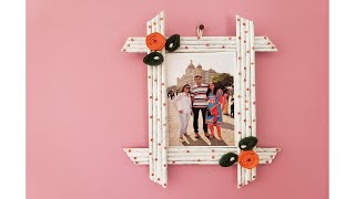 Easy Photo Frame Photo Frame From Newspaper Handmade Photo Frame Craft Photo Frame Craft.