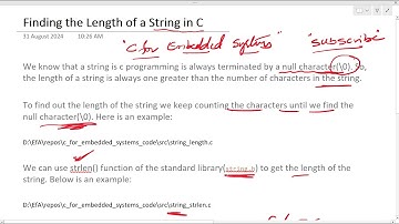 Length of Strings in C #cforembeddedsystems