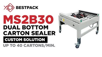 Carton Sealer - Custom Solution: MS2B30 Manual Sidedrive 2 Bottom Only Tape Heads