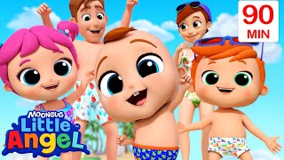 At The Beach Song! 🏖️ |  Little Angel 😇 | 🔤 Subtitled Sing Along Songs 🔤 | Cartoons For Kids