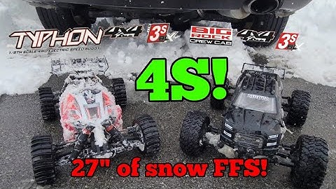 Arrma Big Rock and Typhon 4s vs Snow Queen!