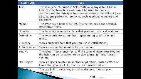Tables in Microsoft Access Ch-2 Part- 3 Class 8