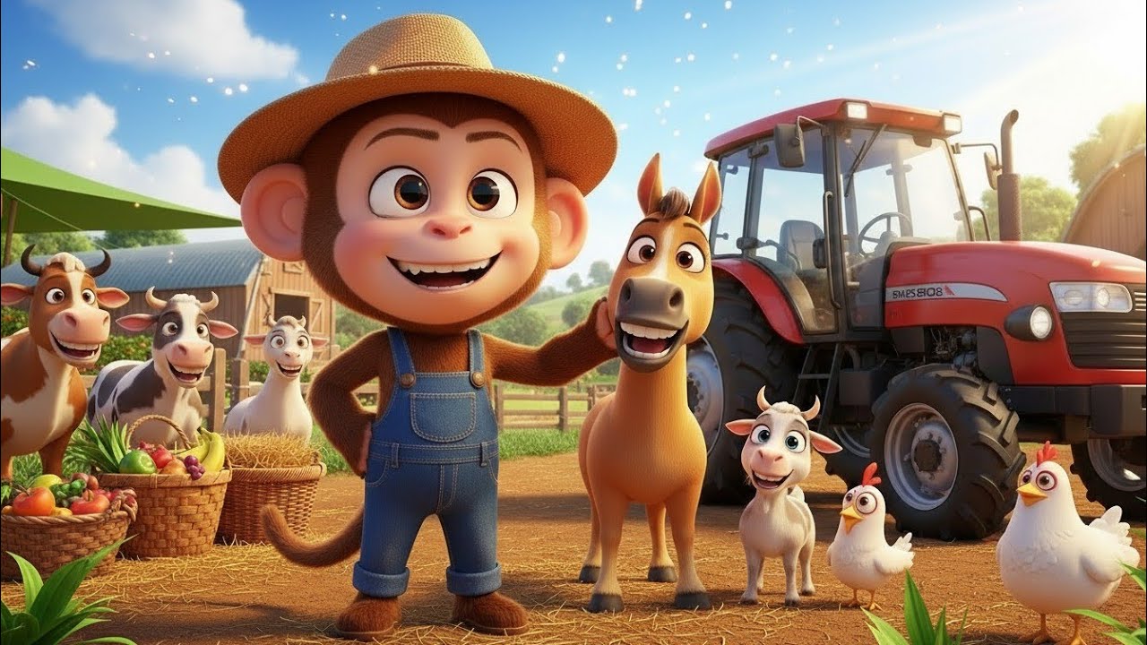 Momo Monkey Farmer Fixes The Tractor 🚜 | and take care of Farm 