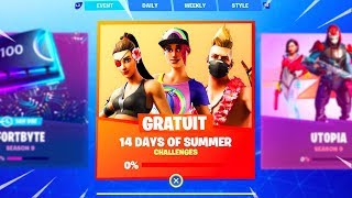 TOUT SAVOIR SUR LES 14 JOURS D'ÉTÉ SUR FORTNITE ... ( 15 RÉCOMPENSES , DÉFIS, MODES DE JEUX ... )
