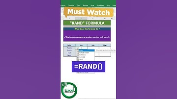 RAND Formula in Excel #shortsfeed #shortsviral #excel #exceltutorial