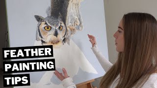 Painting Feathers - Paint Towards the Center to Get a More Natural Look #featherpainting