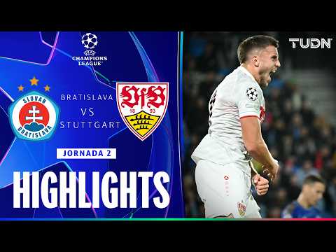 HIGHLIGHTS - Slovan Bratislava vs Stuttgart | UEFA Champions League - Jornada 2 2026-27 | TUDN
