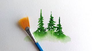 Easy watercolor hacks! misty pine trees using a fan brush. i have
experienced that painting brush is quite as compared to paintin...