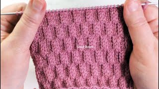 Выпуклые квадраты и прямоугольники на поле из лицевых петель. Slipped Stitches knitting, stokinette. by Tricot Boom 1,298 views 3 months ago 12 minutes, 13 seconds