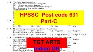 HPSSC//Post code 631(Part-C)//TGT Arts #hpssc previous year question paper #hpssc