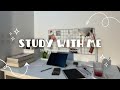 1-HOUR STUDY WITH ME| Calm Piano 🎹| Pomodoro 25-5| Rainy day 🌧️ 