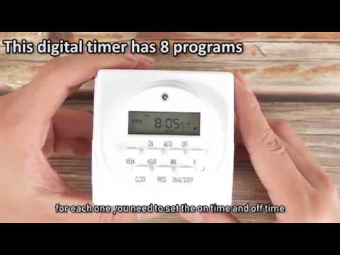 iPower Heavy Duty Digital Electric Programmable Dual Outlet Timer Plug  Indoor