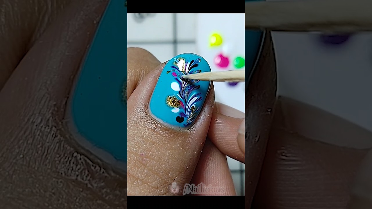 Toothpick nail art tutorial | Gel nail ideas 