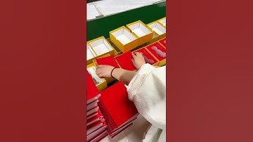 A video shows you the process of making High-quality yellow rigid boxes#productionline #packagingbox