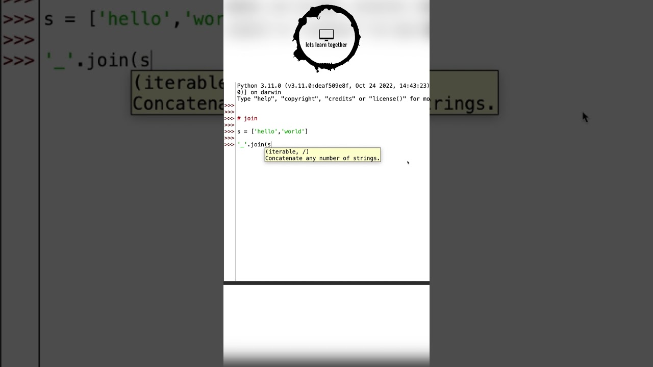 Python String Method (join) 