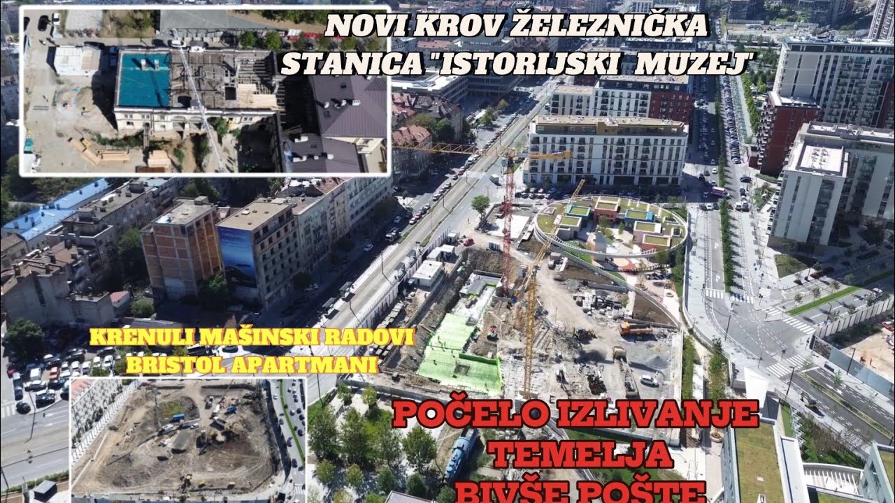 POČELO IZLIVANJE TEMELJA BIVŠE POŠTE,NOVI KROV NA BIVŠOJ ŽEL.STANICI,MAŠINE KOD BRISTOL APARTMANA