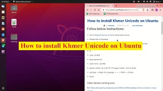 How to install Khmer Unicode on Ubuntu 21.04 Khmer HKimhab