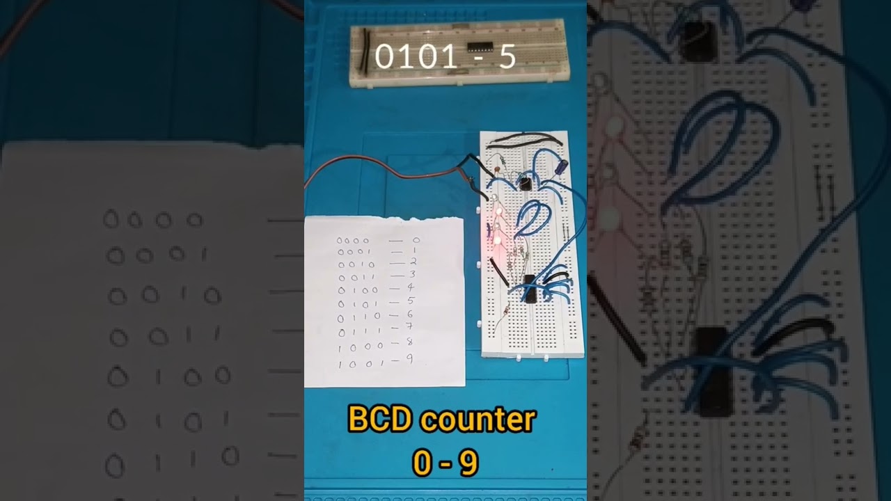 BCD counter 7490 . Let's count in binary