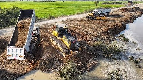 Ep4.Next Level Mighty Powerful Dozer SHANTUI-DH17C3-is Working Push Soil,Stone To Build New Roads