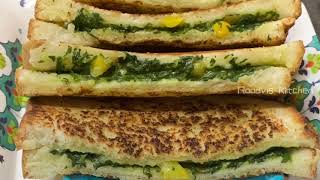 Spinach Corn Sandwich Recipe | Breakfast or snack | Sandwich recipe